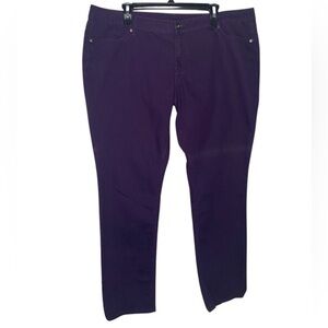 City Streets Straight Leg Jeans (Size:19, Color:Eggplant)